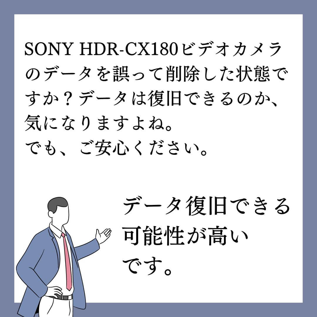 データを誤って削除したSONY HDR-CX180ビデオカメラのデータ復旧できます