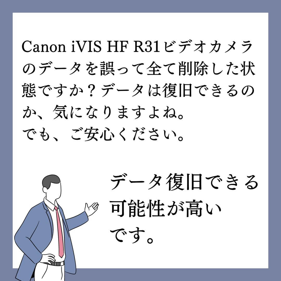 Canon iVIS HF R31ビデオカメラのデータ復旧できます