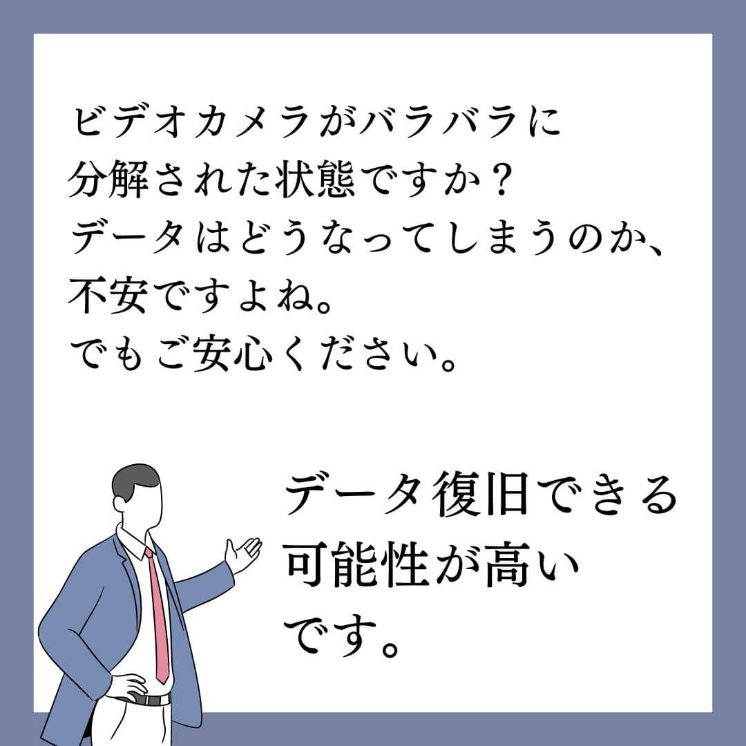 分解されたビデオカメラからデータ復旧できます