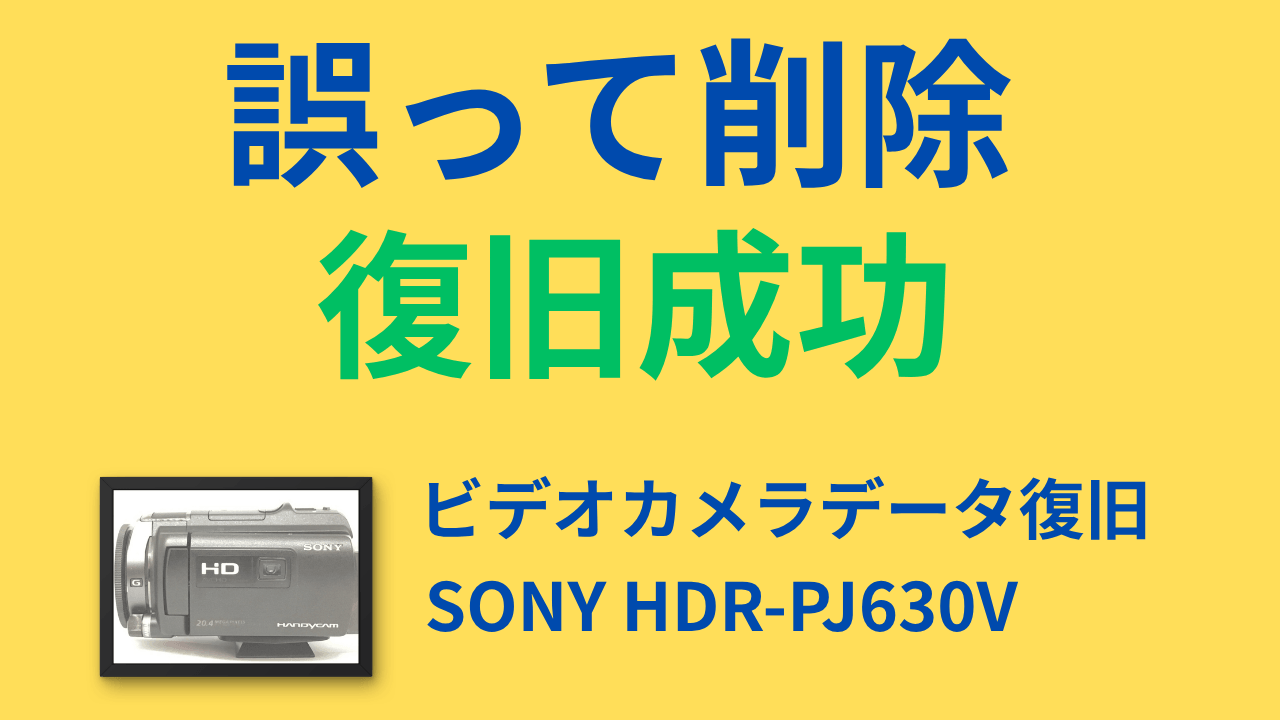 【SONY HDR-PJ630V】誤って動画を削除したビデオカメラデータ復旧事例|神奈川県相模原市